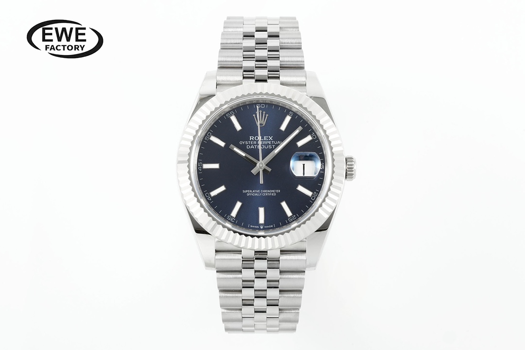 Rolex Datejust Blue Dial Stainless Steel Watch, 41mm, Automatic Movement