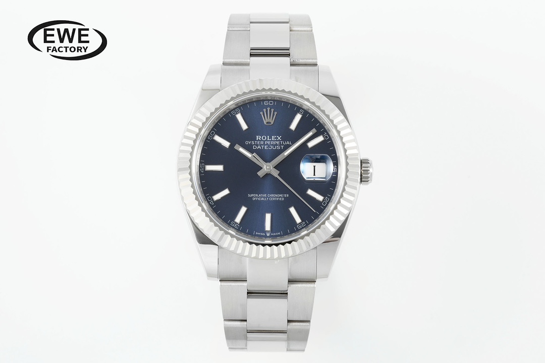 Rolex Datejust Blue Dial Stainless Steel Watch, 41mm, Automatic Movement