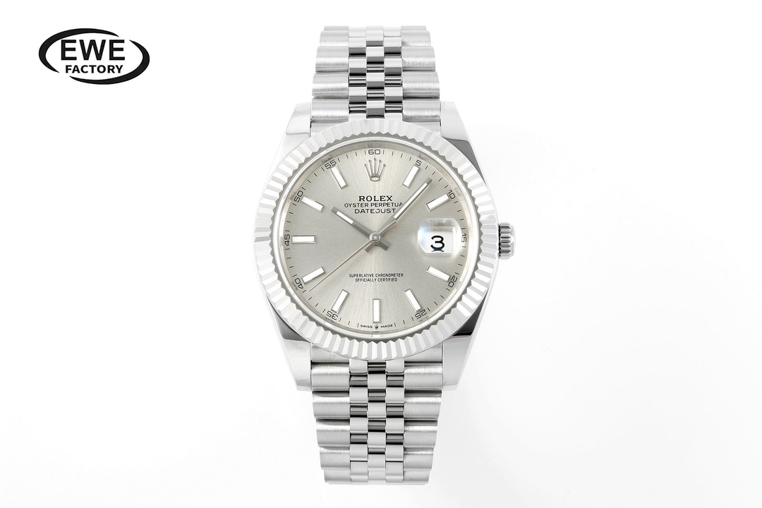 Rolex Datejust Silver Dial Stainless Steel Watch, 41mm, Automatic Movement