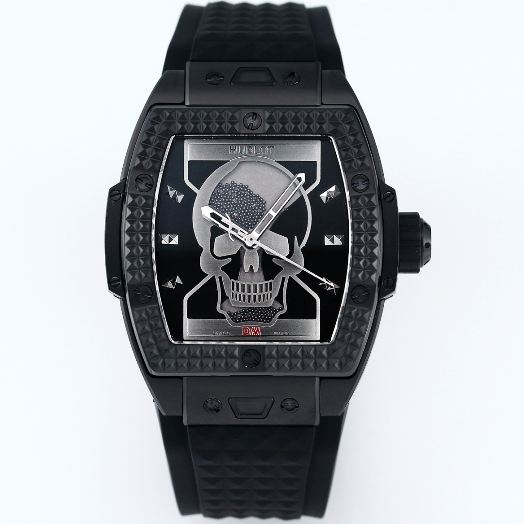 Hublot Spirit of Big Bang Depeche Mode Limited - Edition Skull Dial Black Rubber Strap Watch, 42mm, Automatic Movement