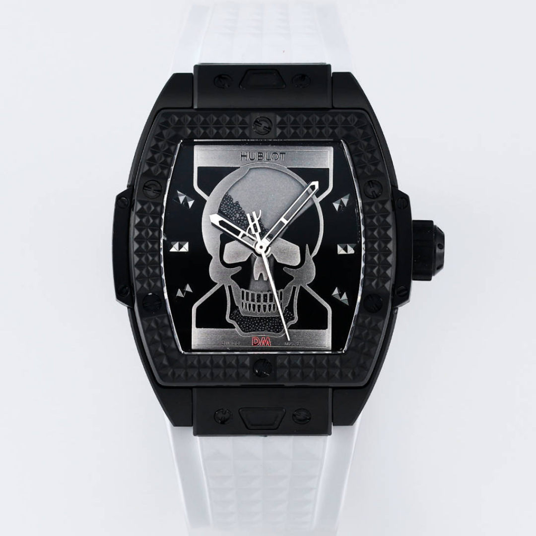 Hublot Spirit of Big Bang Depeche Mode Limited - Edition Skull Dial White Rubber Strap Watch, 42mm, Automatic Movement