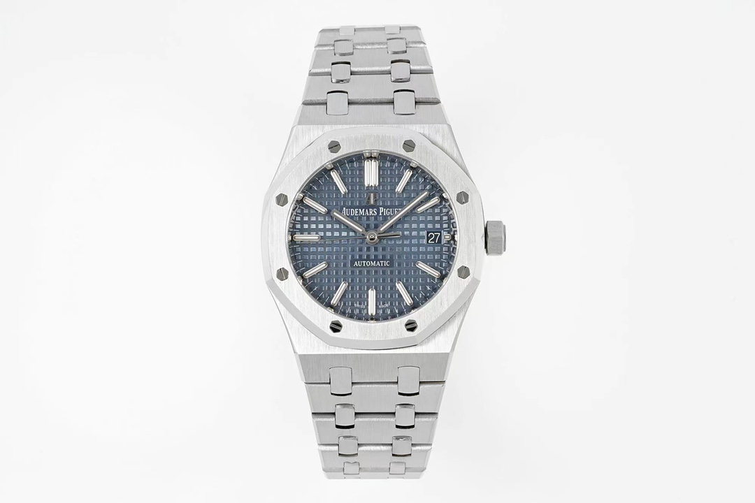 Audemars Piguet Royal Oak Blue Tapisserie Dial Stainless Steel Watch, 37mm, Calibre 3120 Movement