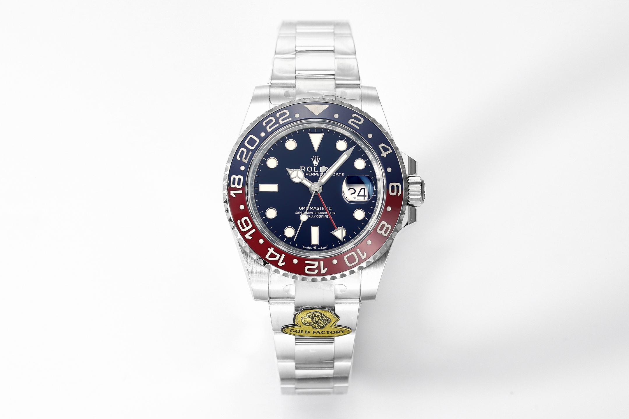 Rolex GMT - Master II Blue Dial Pepsi Bezel Stainless Steel Bracelet Automatic Watch