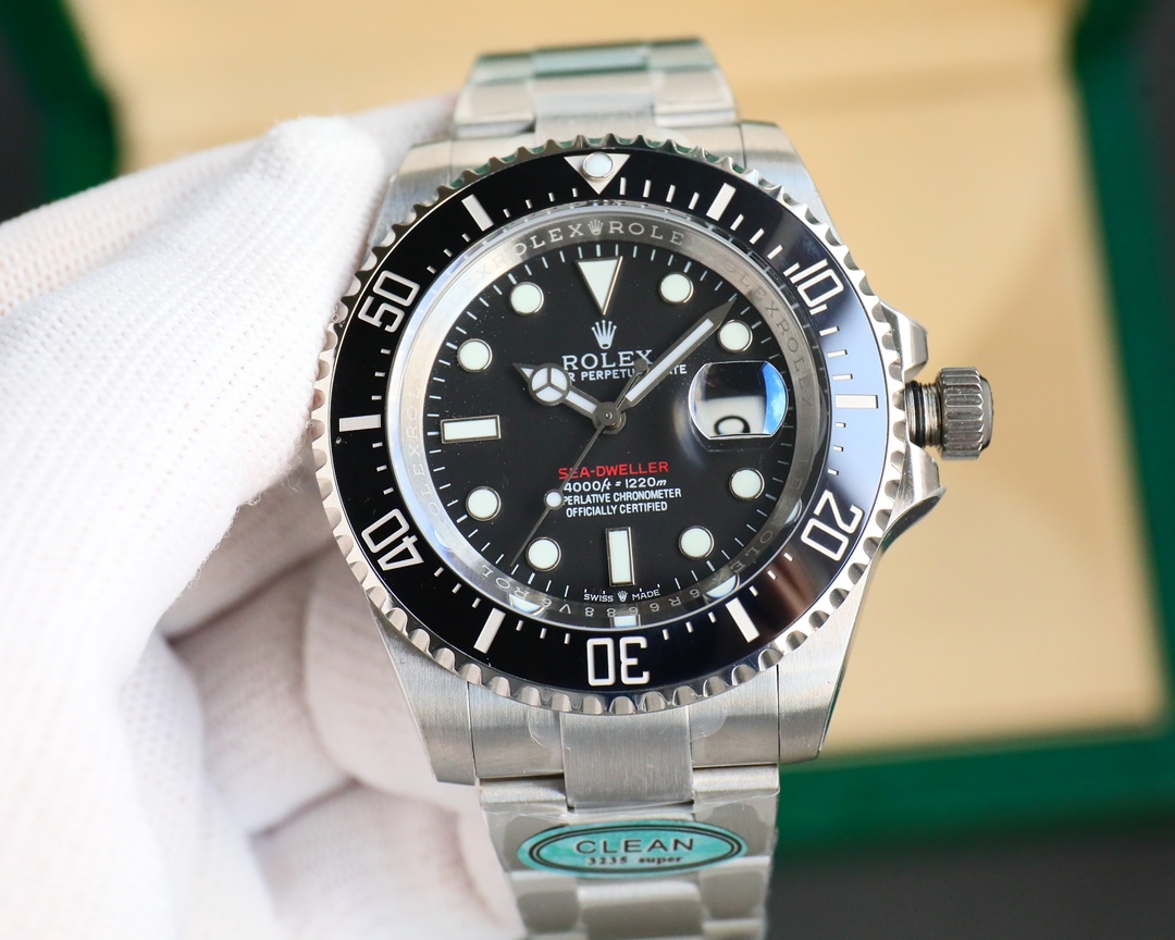 Rolex Sea - Dweller 43mm Black Dial Ceramic Bezel 904L Stainless Steel Watch, Calibre 3235