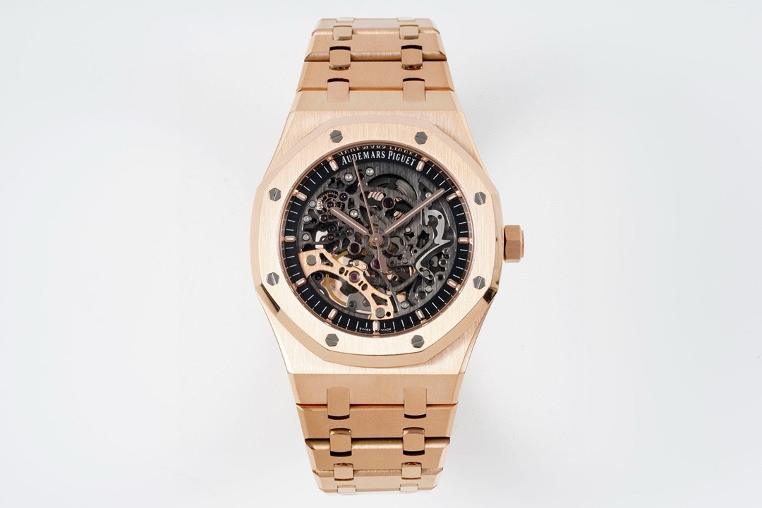 Audemars Piguet Royal Oak 41mm Skeleton Dial 18K Rose Gold Watch, Calibre 3132
