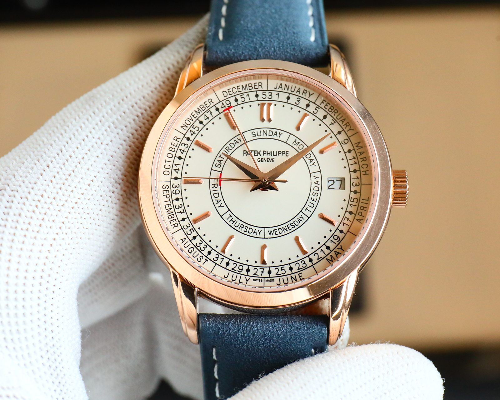 Patek Philippe Grand Complications 40mm Ivory Dial Perpetual Calendar 18K Rose Gold Watch, Calibre 324 S QR