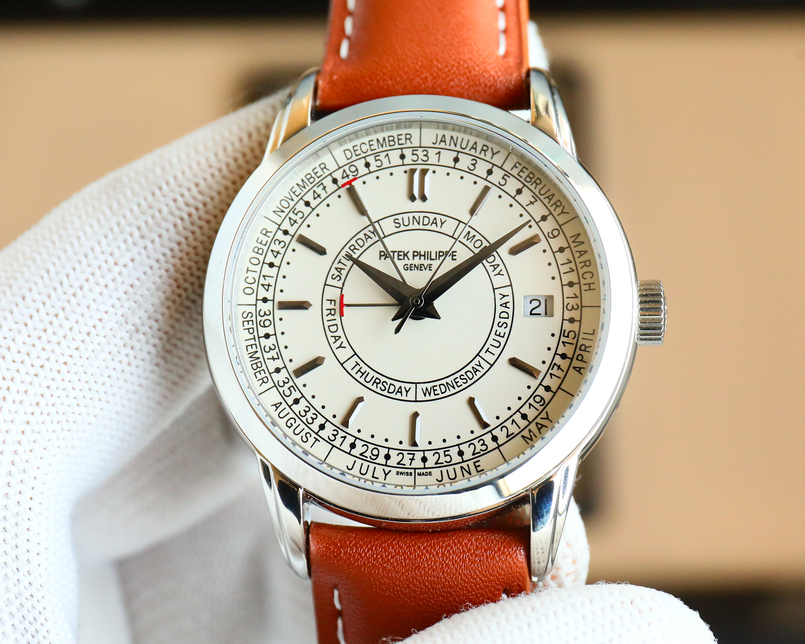 Patek Philippe Grand Complications 40mm Ivory Dial Perpetual Calendar Stainless Steel Watch, Calibre 324 S QR