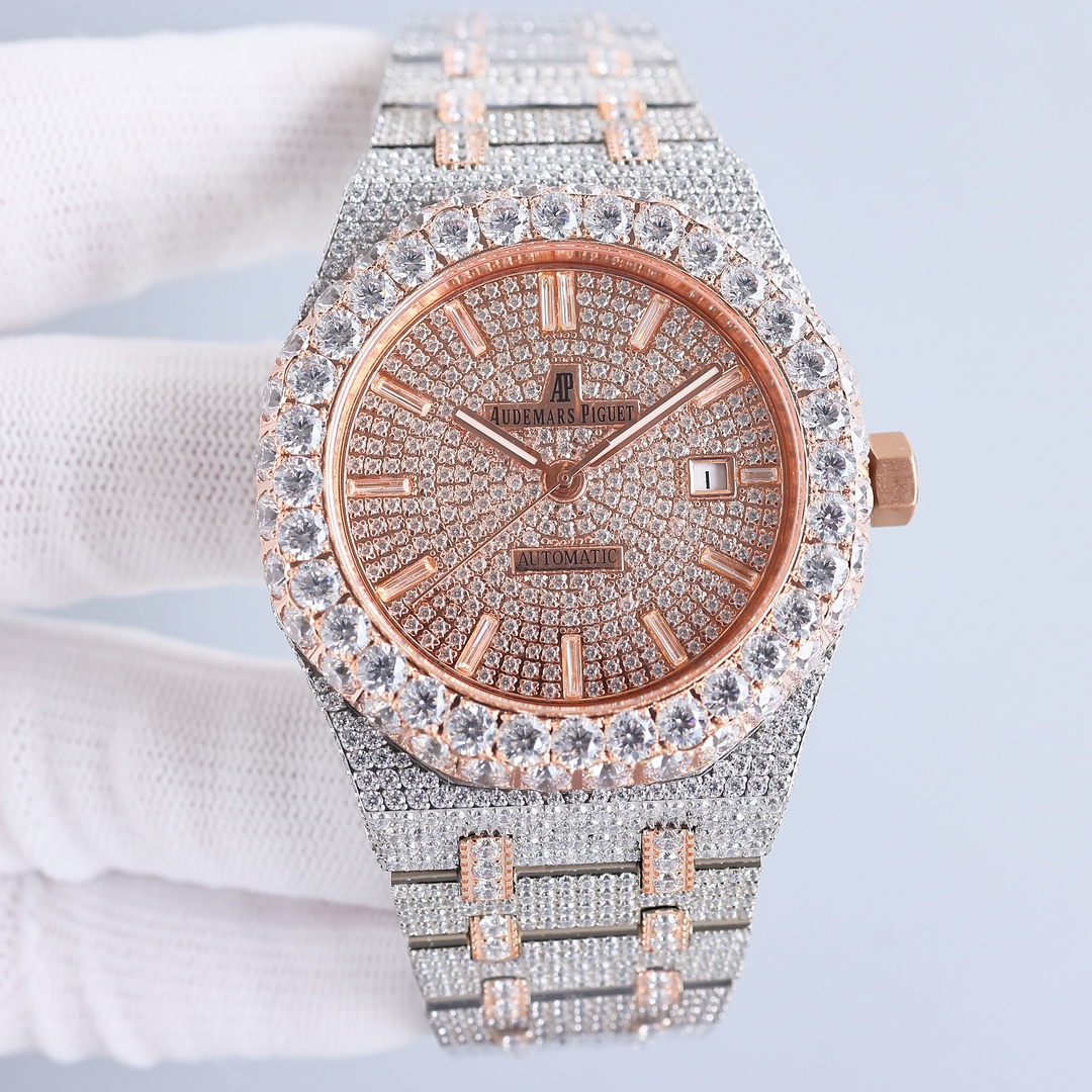 Audemars Piguet Royal Oak 41mm Moissanite Diamond Watch, Calibre 4302