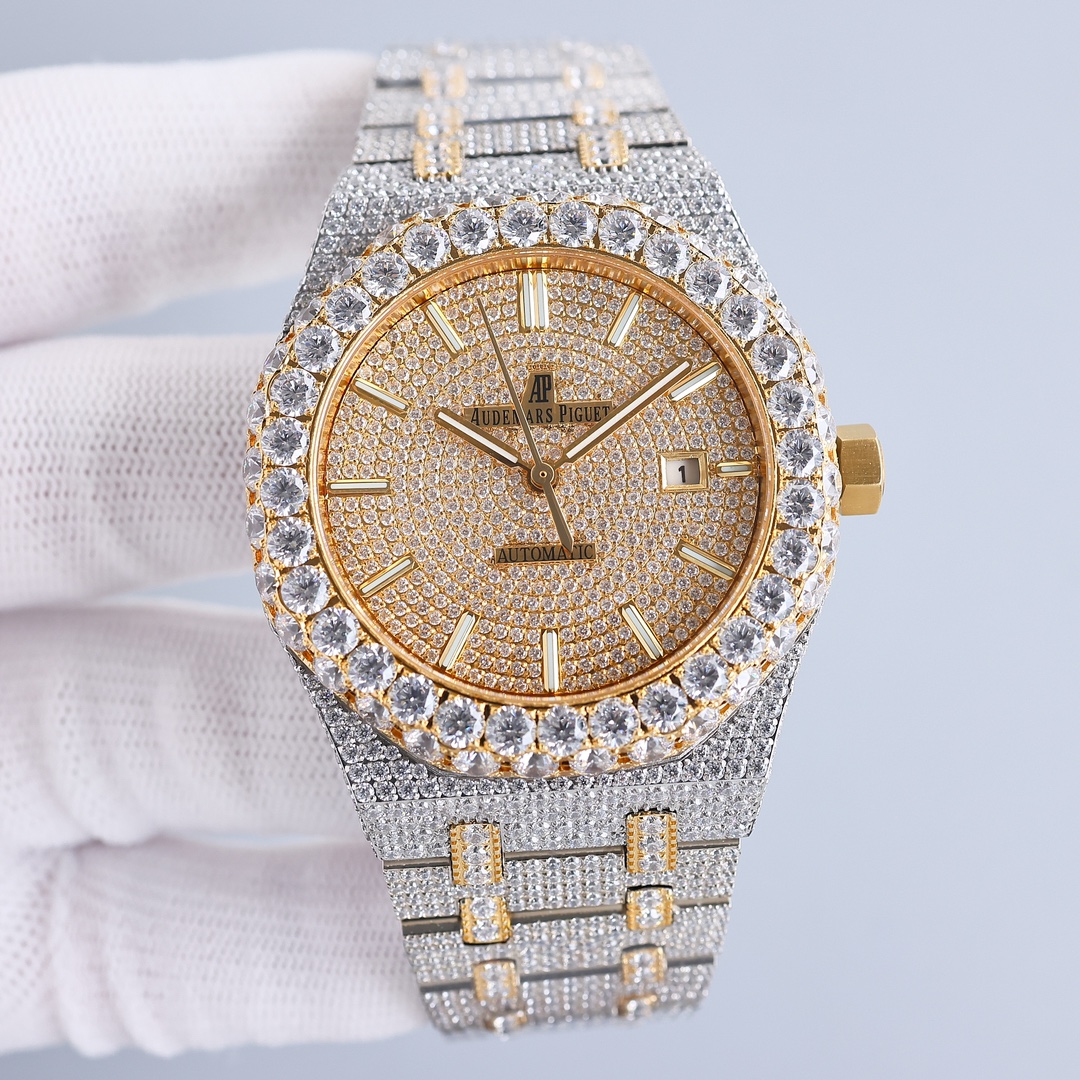 Audemars Piguet Royal Oak 41mm Moissanite Diamond Watch, Calibre 4302