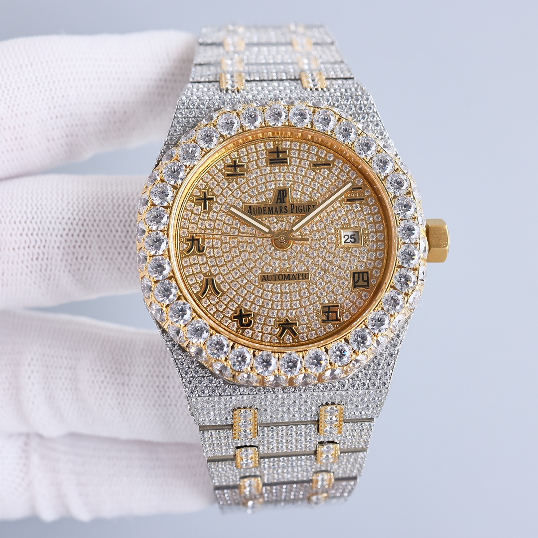 Audemars Piguet Royal Oak 41mm Moissanite Diamond Watch, Calibre 4302