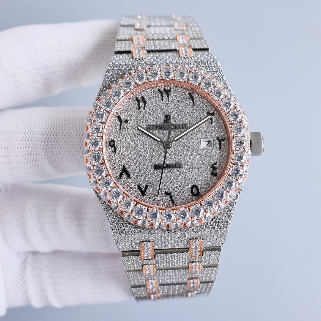 Audemars Piguet Royal Oak 41mm Moissanite Diamond Watch, Calibre 4302