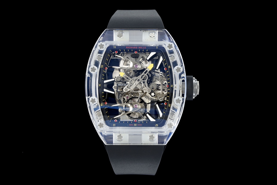 Richard Mille RM 27-05 Tourbillon Watch (Sapphire Crystal Case, Black Rubber Strap)