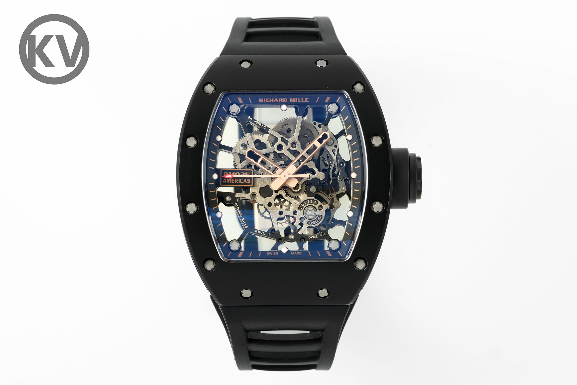 Richard Mille RM 035 Automatic Watch (Black Ceramic Case, Black Rubber Strap, "AMERICAS" Edition)
