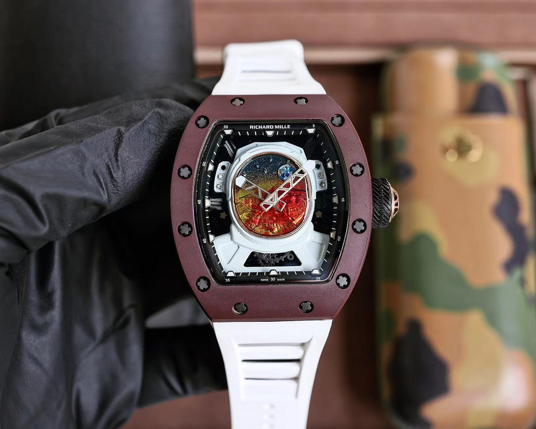 Richard Mille RM 52-05 Tourbillon Art Edition (Matte Brown Ceramic Case, Orange Rubber Strap)