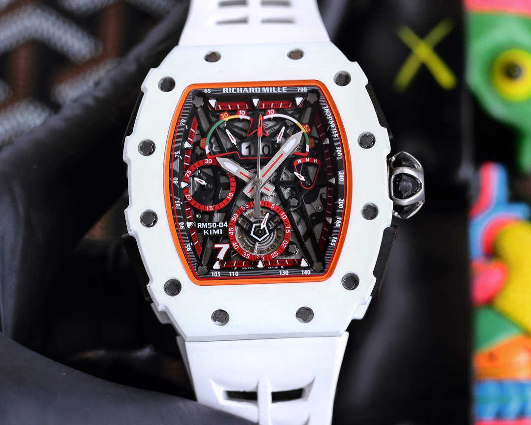 Richard Mille RM 50-04 KIMI Tourbillon Chronograph Watch (White Ceramic Case)