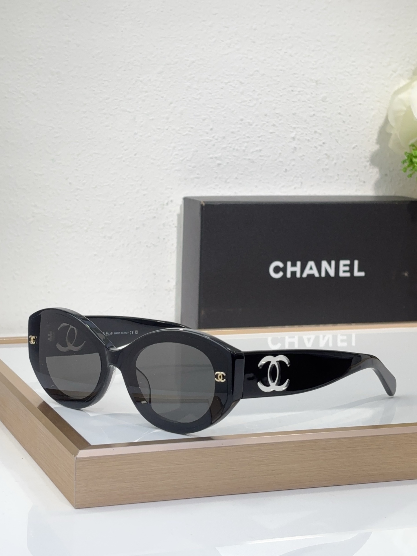 Chanel Octagonal Sunglasses with Silver CC & Gold Accents (Model: CH5504)