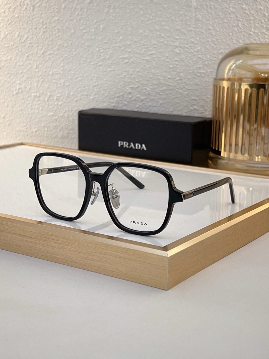 Prada Tortoiseshell Acetate Square Optical Frames (Model: PR14414O)