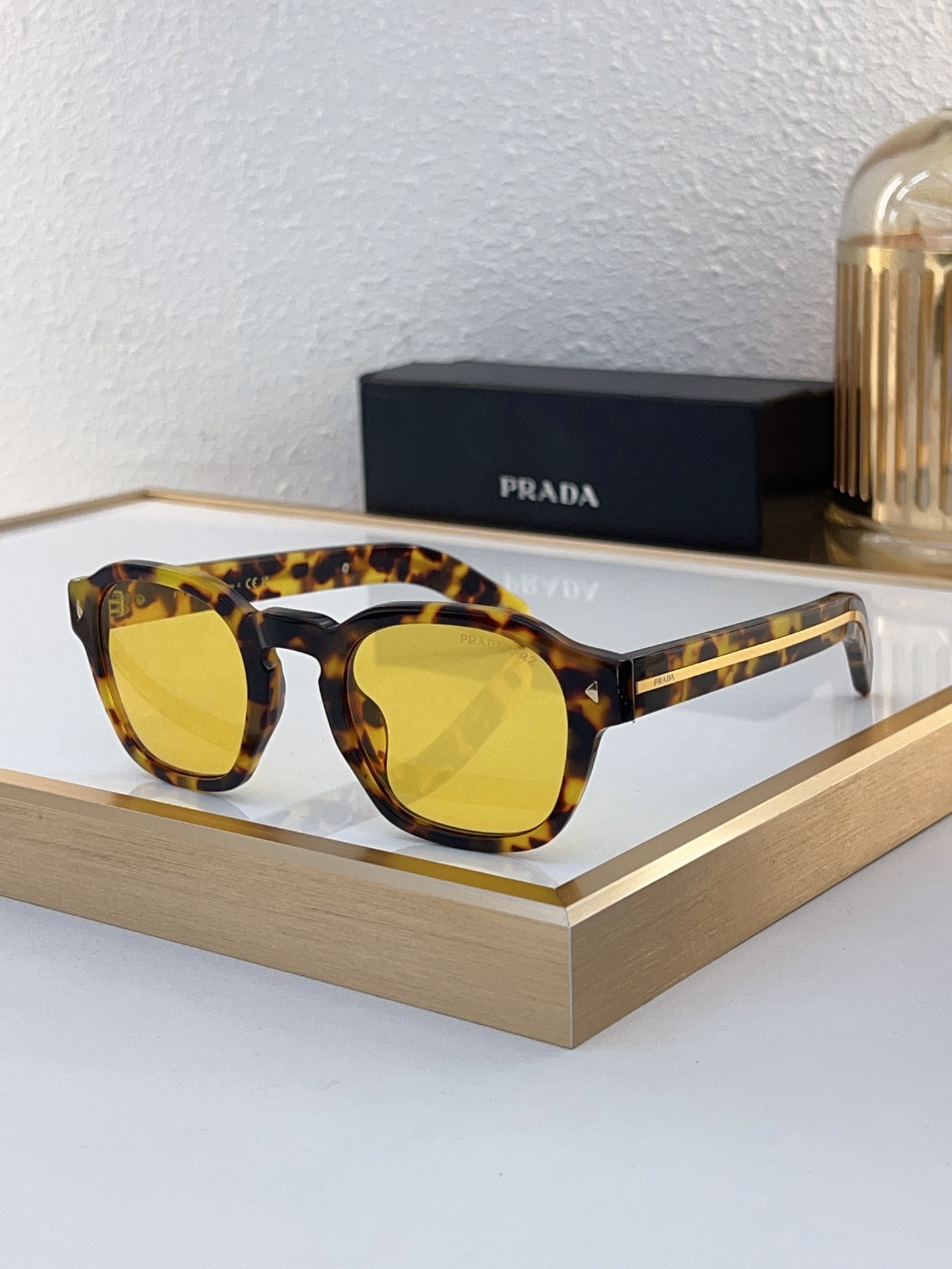 Prada Tortoiseshell Acetate Round - Square Sunglasses (Model: PR14325S)