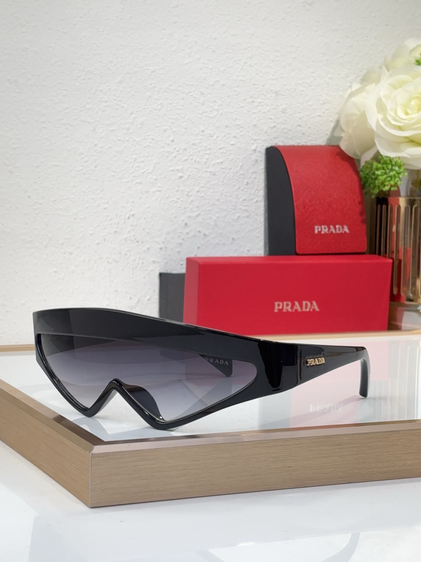 Prada Black Acetate Shield - Style Sunglasses (Model: PR12781S)