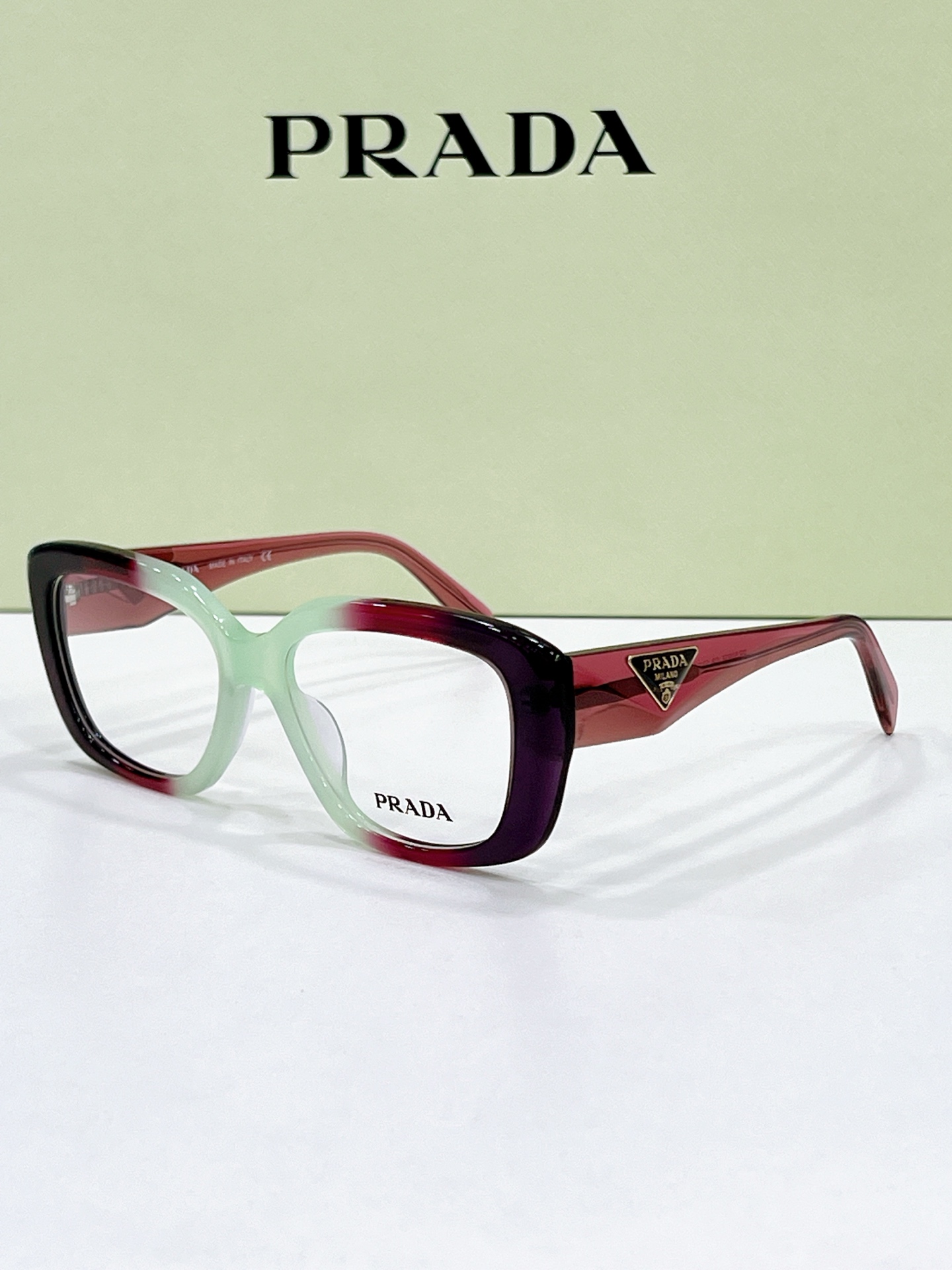 Prada Gradient Acetate Cat - Eye Optical Glasses (Model: PR11781O)