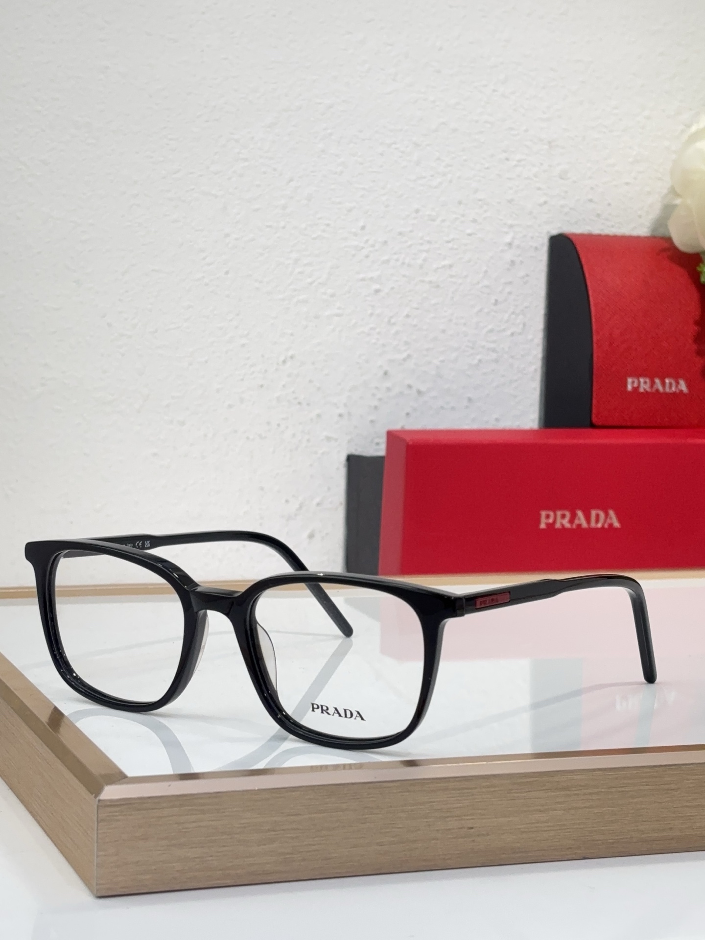Prada Black Acetate Square Optical Glasses (Model: PR2781O)