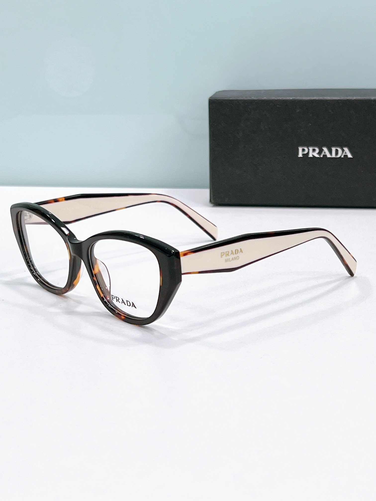 Prada Two - Tone Tortoiseshell Acetate Cat - Eye Optical Glasses (Model: PR2458O)