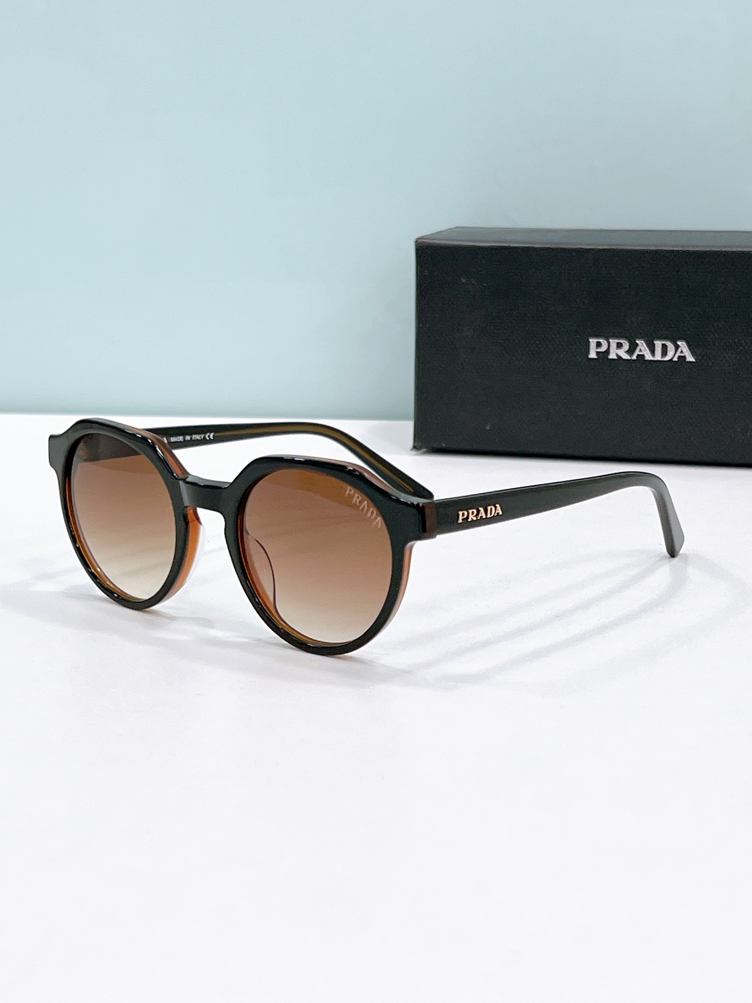 Prada Two - Tone Acetate Round Sunglasses (Model: PR9875S)