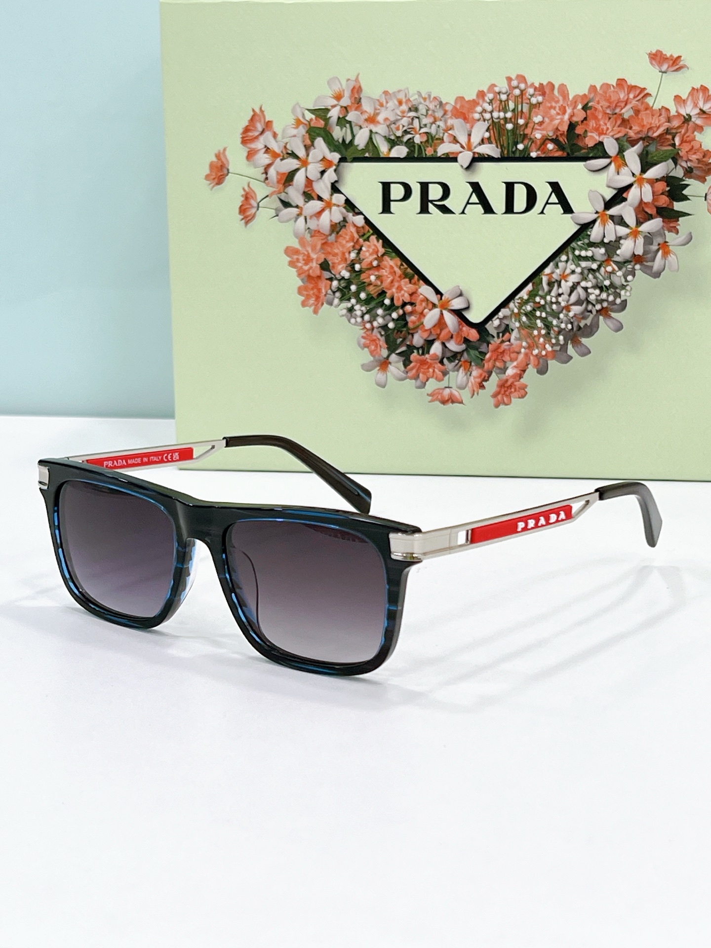Prada Color - Block Acetate Square Sunglasses (Model: PR1357S)