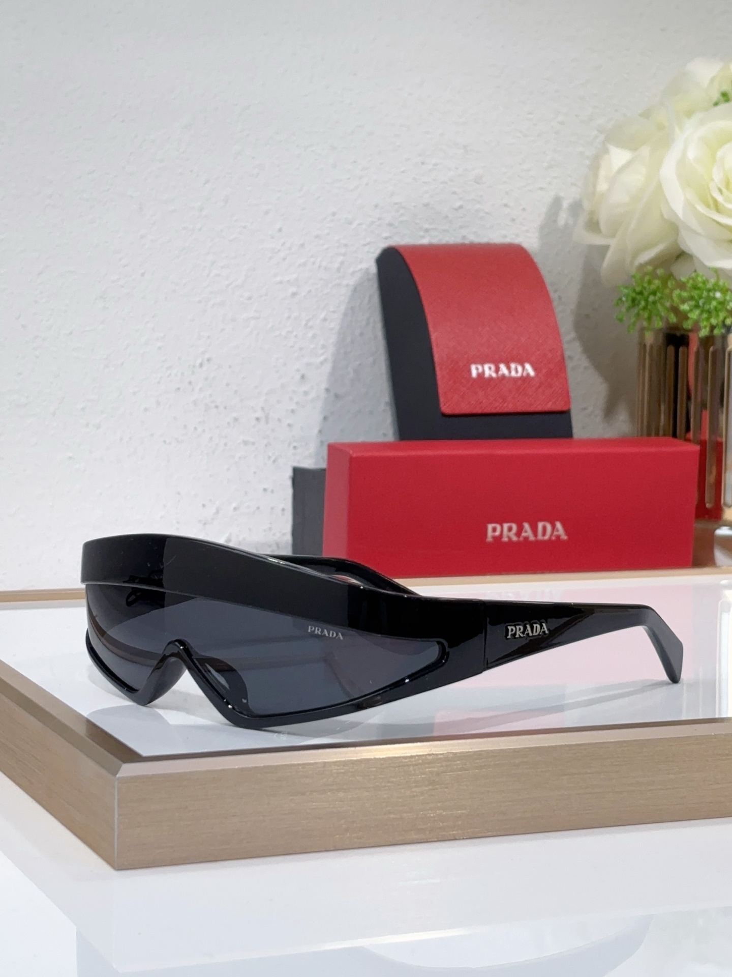 Prada Black Acetate Sport - Shield Sunglasses (Model: PR5678S)
