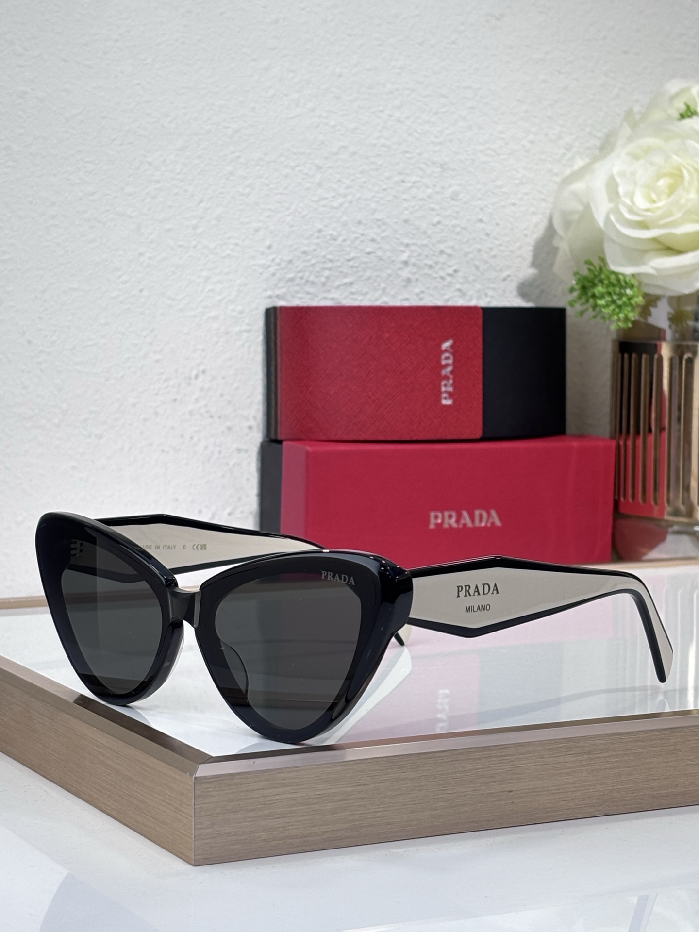 Prada Two - Tone Cat - Eye Acetate Sunglasses (Model: PR4444S)