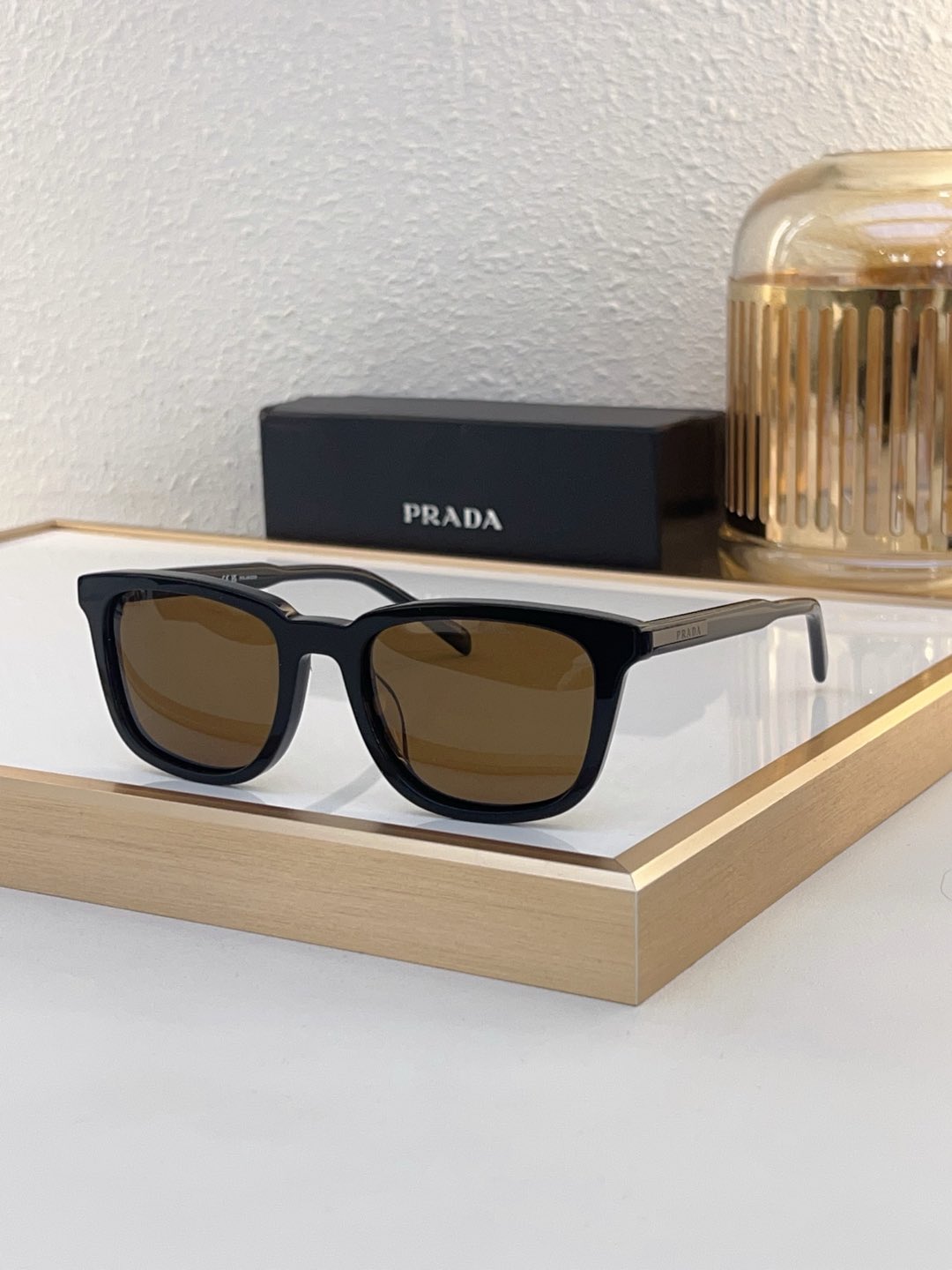 Prada Black Acetate Square Sunglasses (Model: PR5678S)