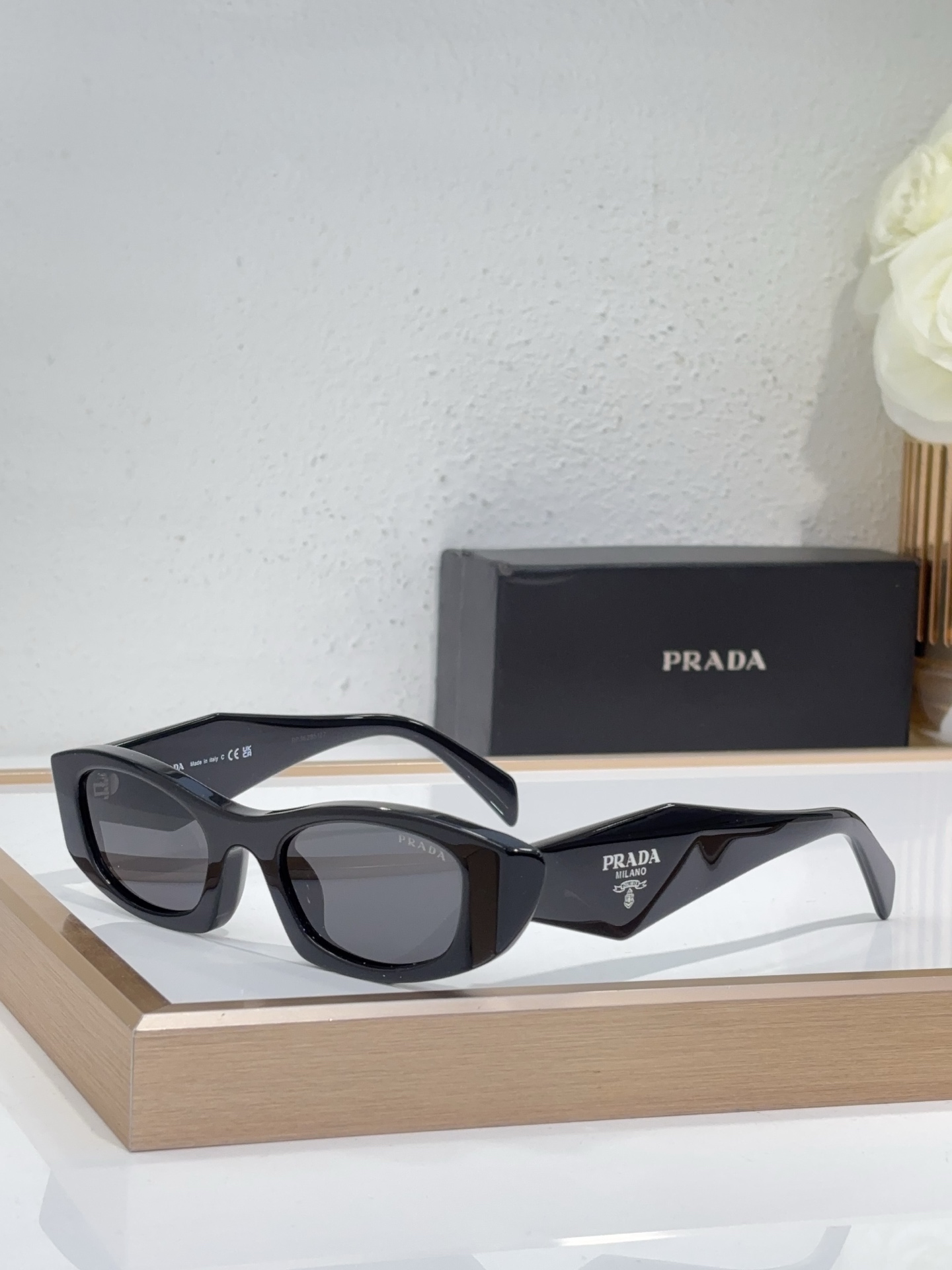 Prada Black Acetate Cat - Eye Sunglasses (Model: PR4567S)