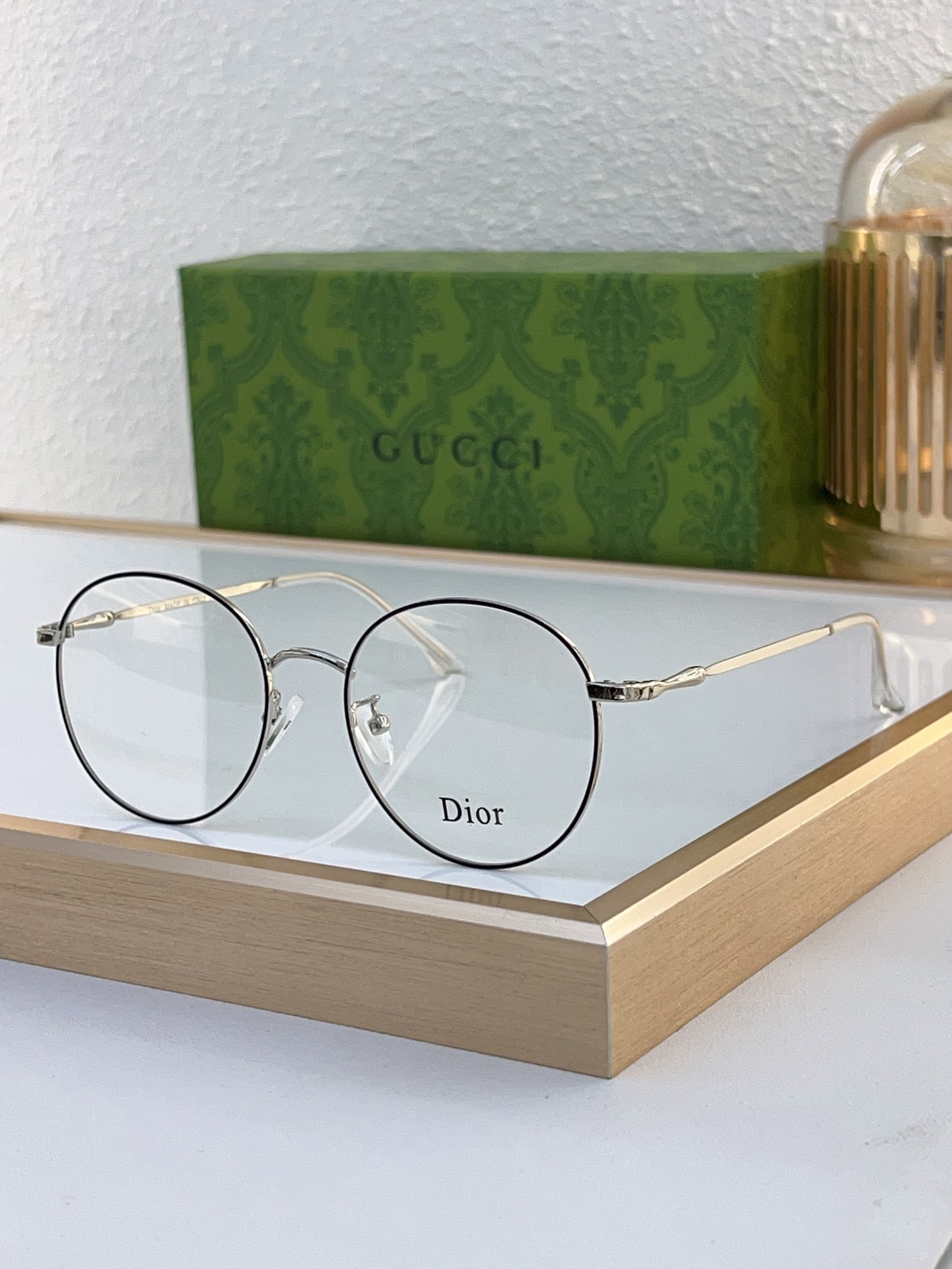 Dior Silver - Tone Metal Round Optical Frames (Model: Dior Stellaire O4)
