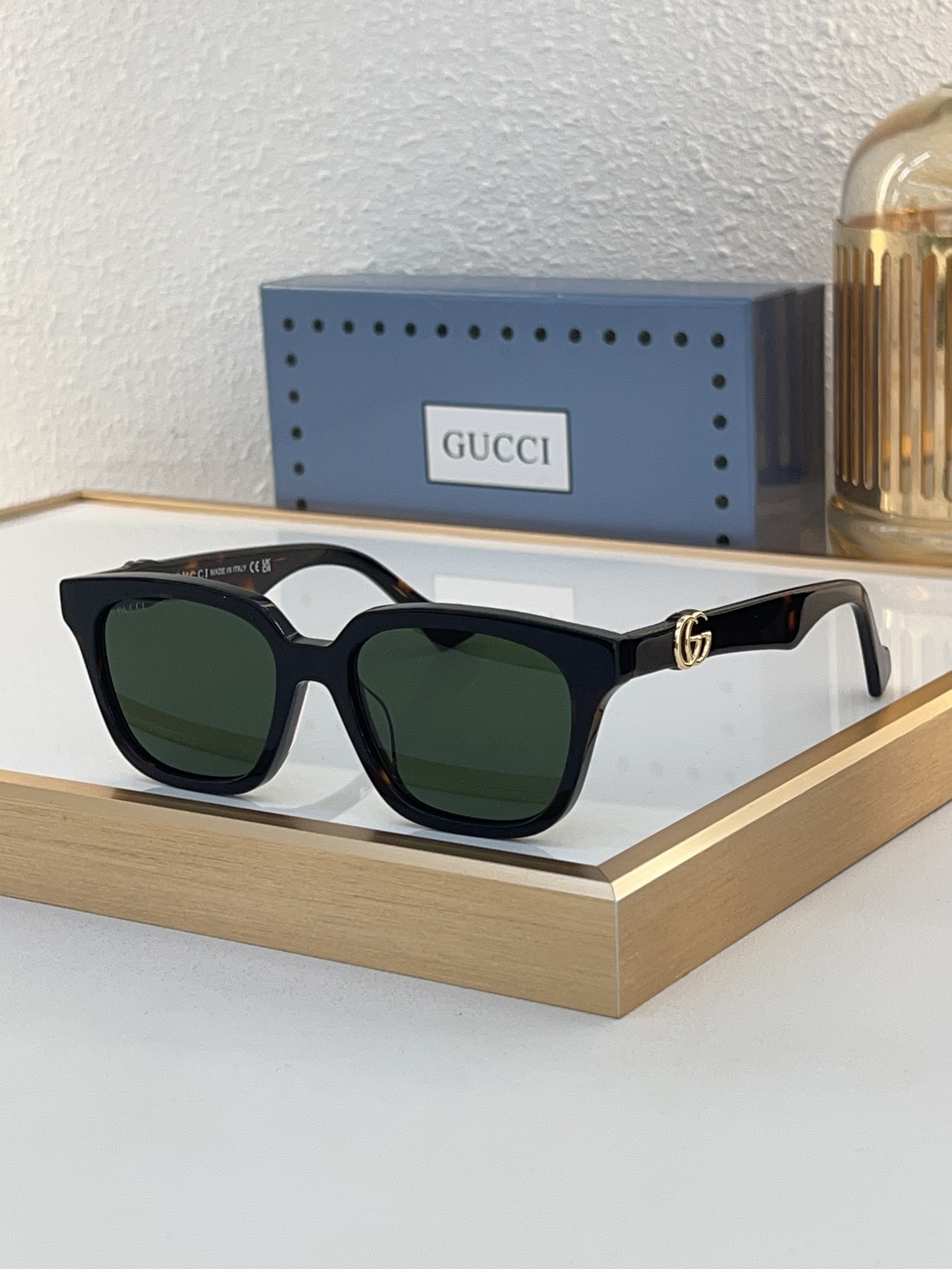 Gucci Black Acetate Square - Cat Eye Sunglasses (Model: GG1609S)