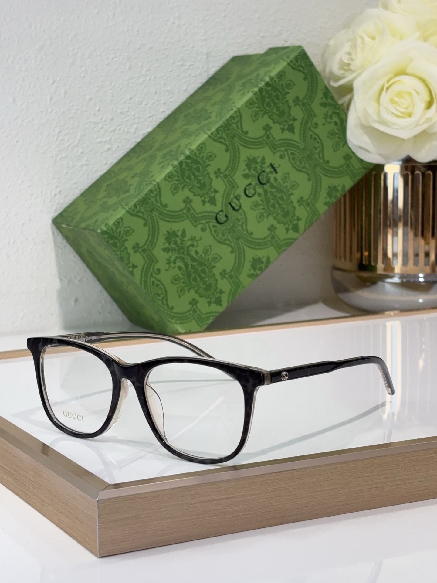 Gucci Black - Gradient Acetate Square Optical Frames (Model: GG0967O)