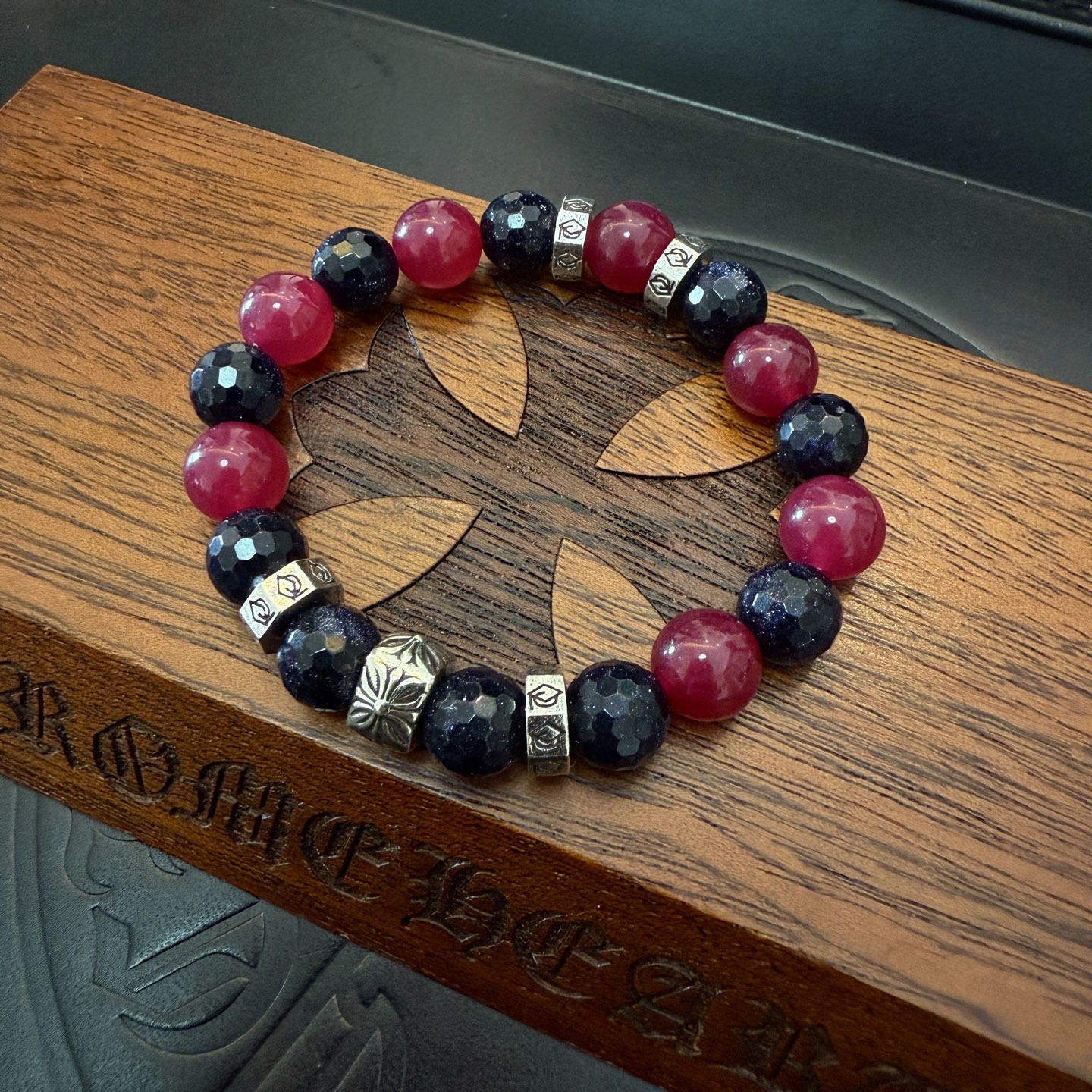 Chrome Hearts 925S Silver - Accented Gemstone Bead Bracelet CH - SAGB406