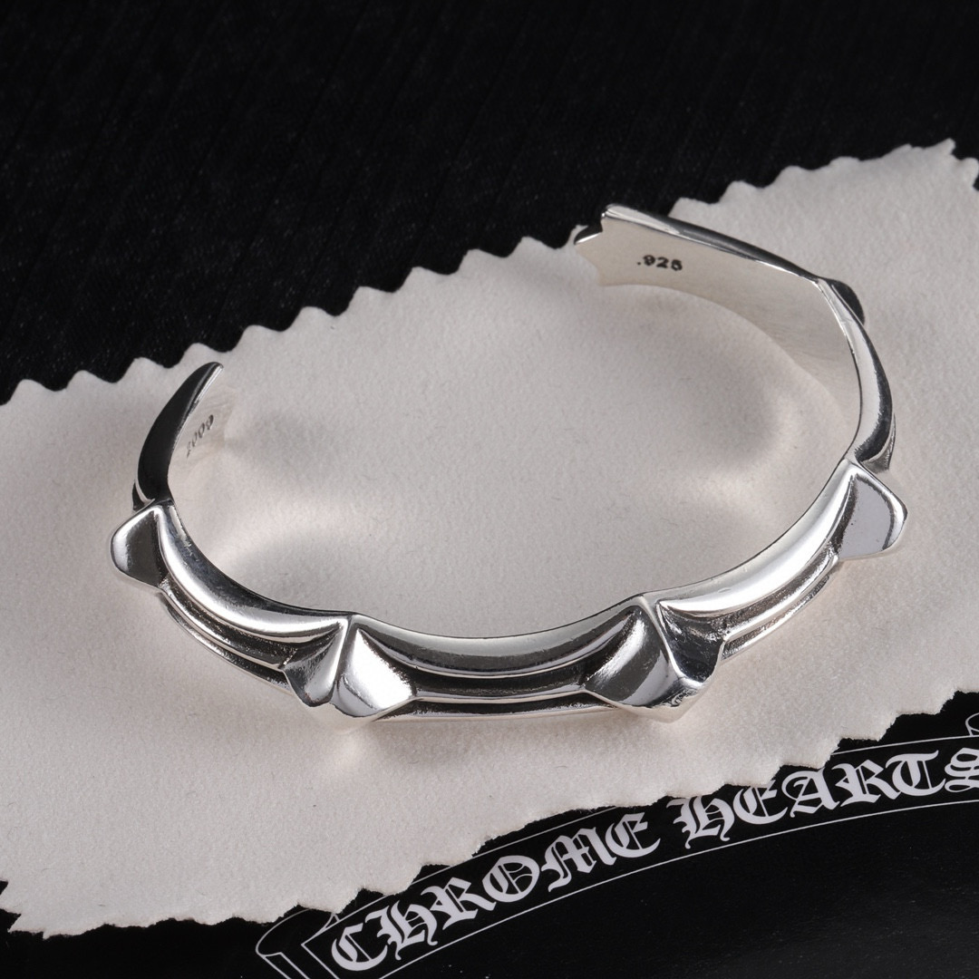 Chrome Hearts Spiked 925S Silver Cuff Bracelet CH - SSCB329