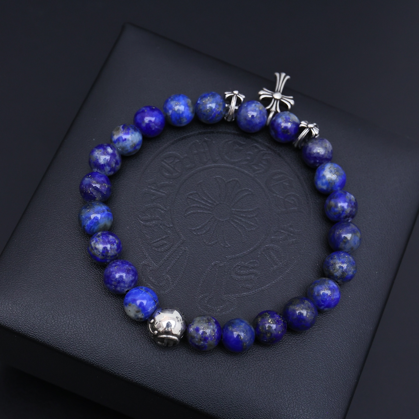 Chrome Hearts Gemstone Beaded Bracelet Set with Cross Charms CH - GBBSCC277