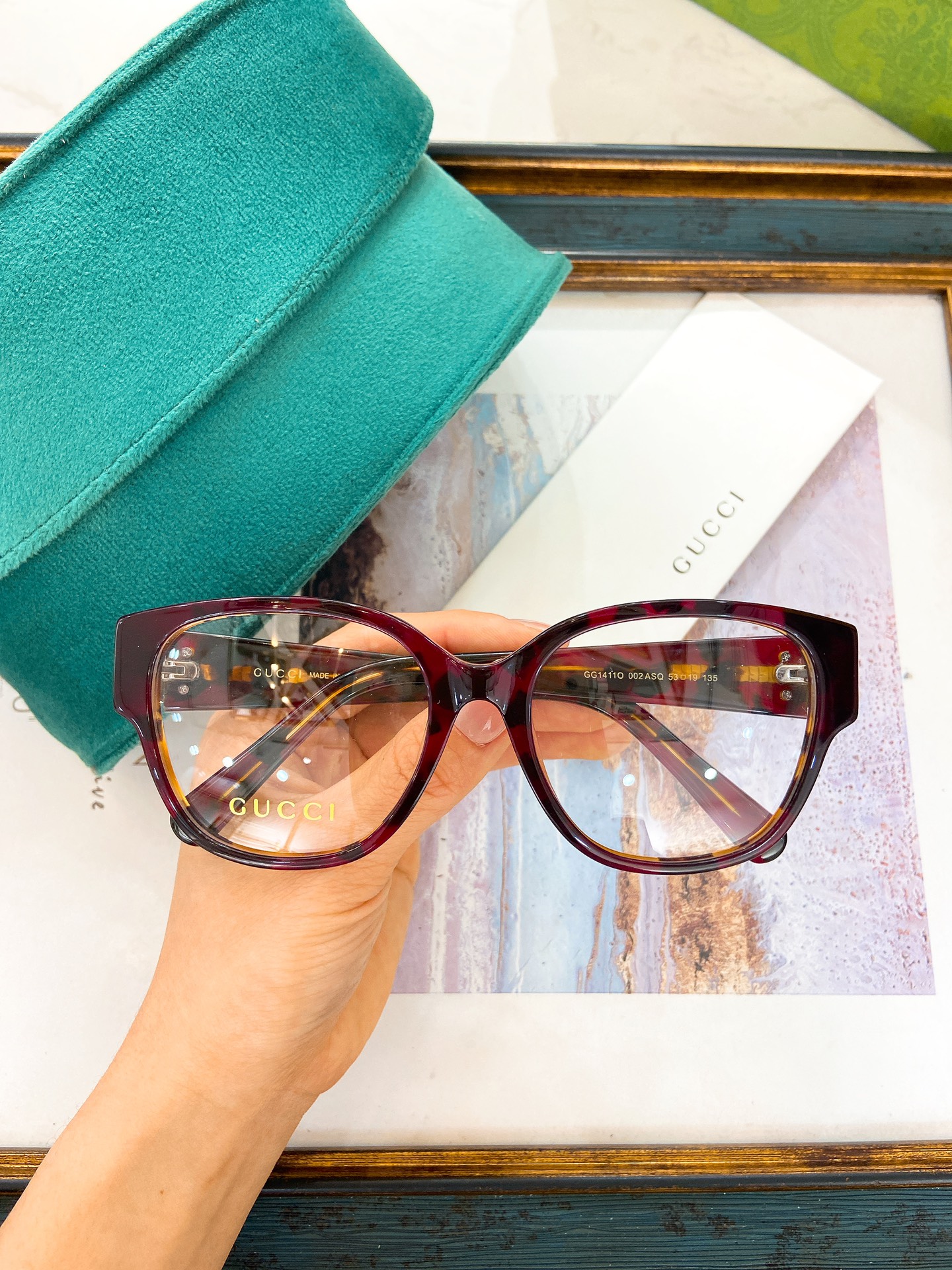 Gucci Cat - Eye Burgundy Acetate Optical Eyeglasses - GG1110O