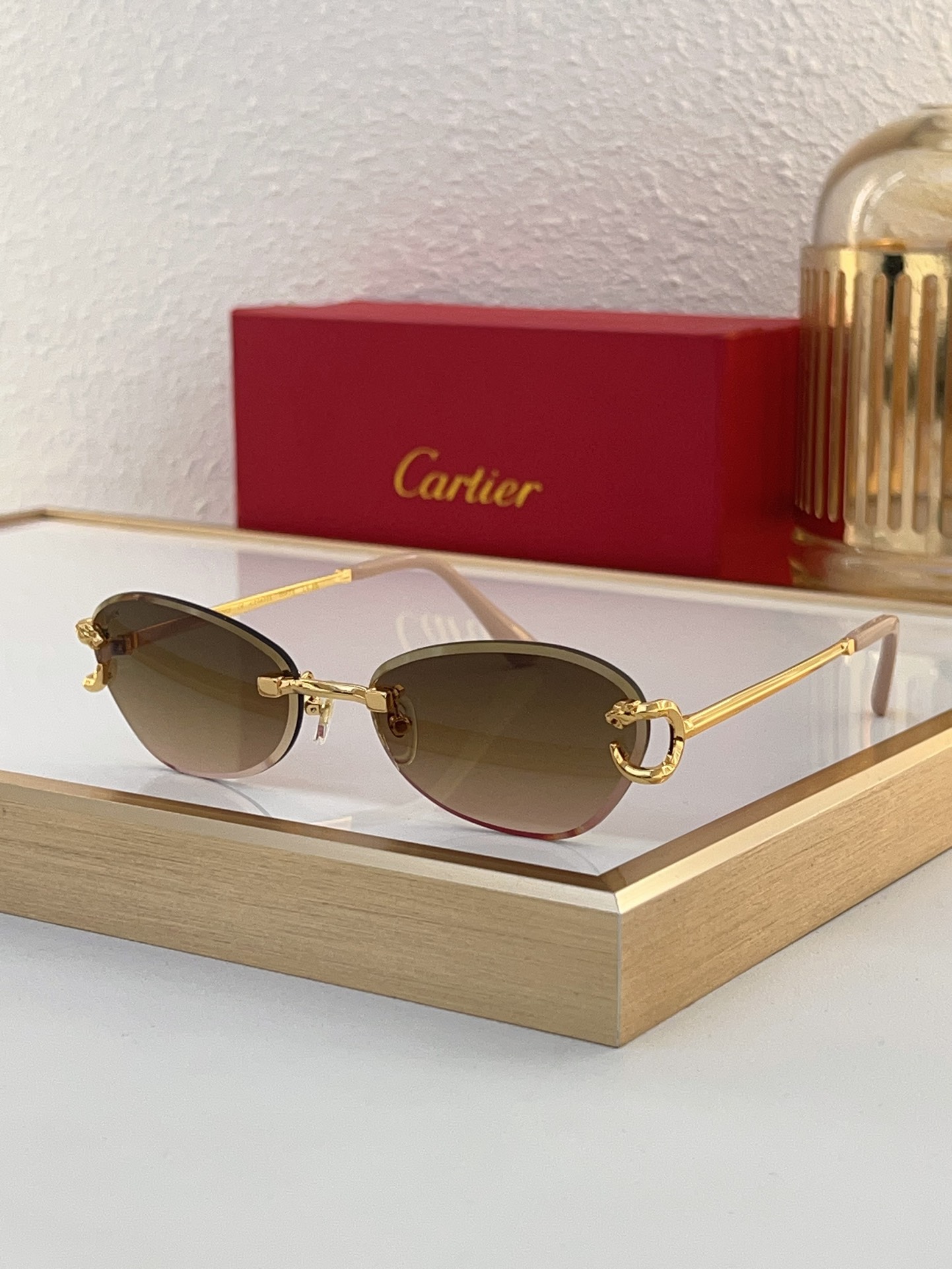 Cartier CT0634S Rimless Oval Sunglasses