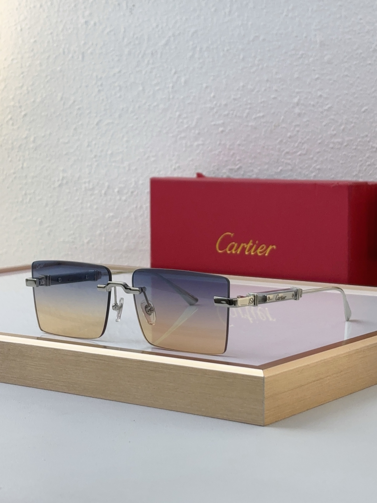 Cartier CT0631S Rimless Square Sunglasses