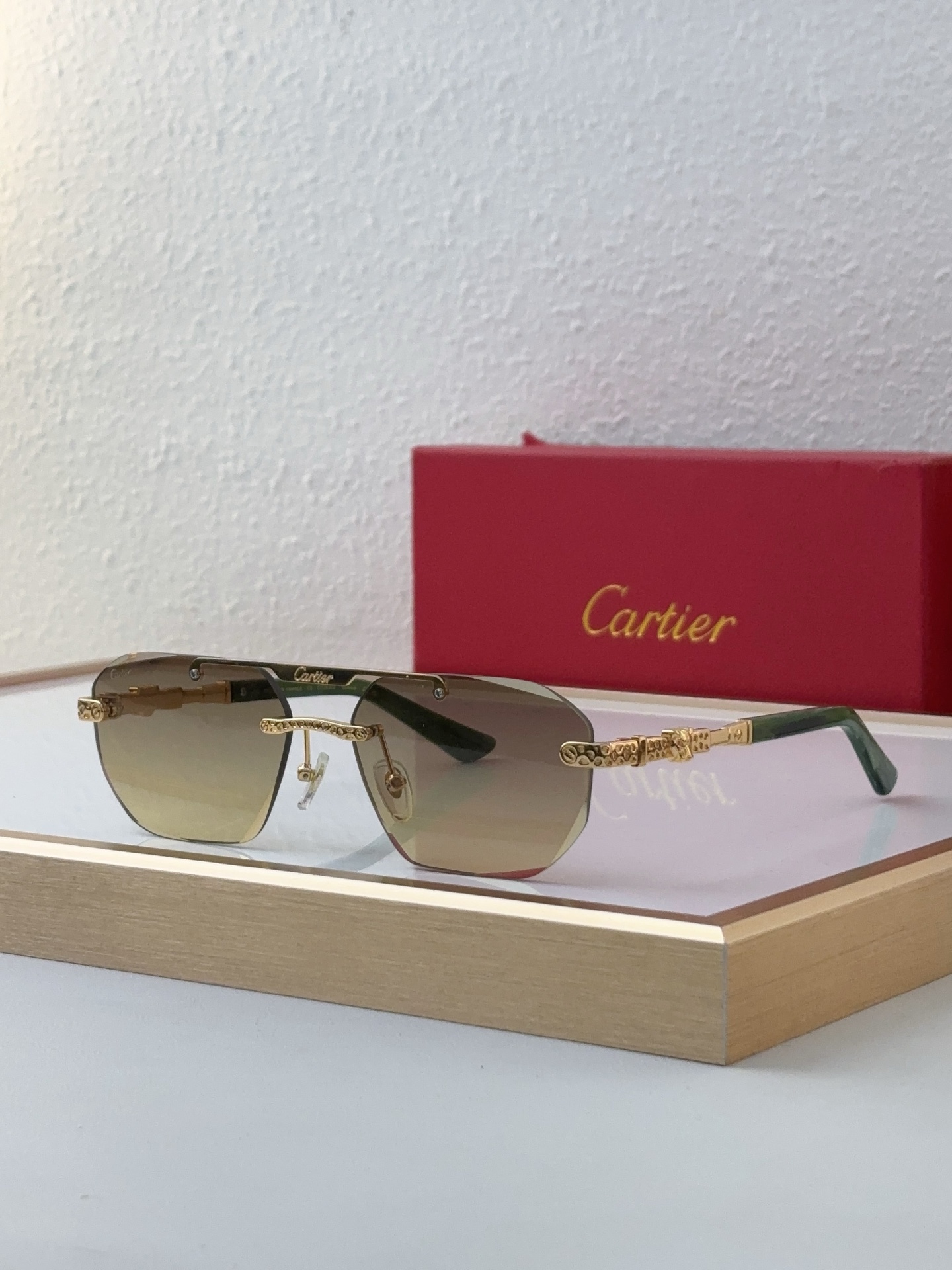 Cartier CT0617S Rimless Irregular - Shaped Sunglasses