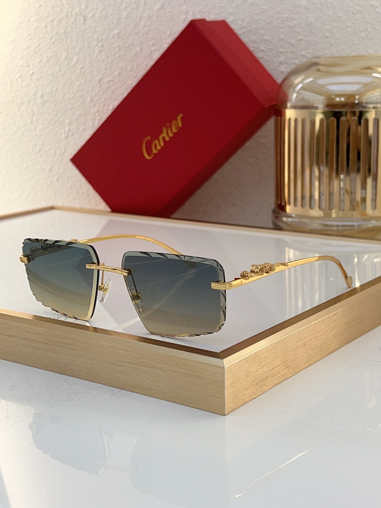 Cartier CT0040S Rimless Square - Shaped Sunglasses