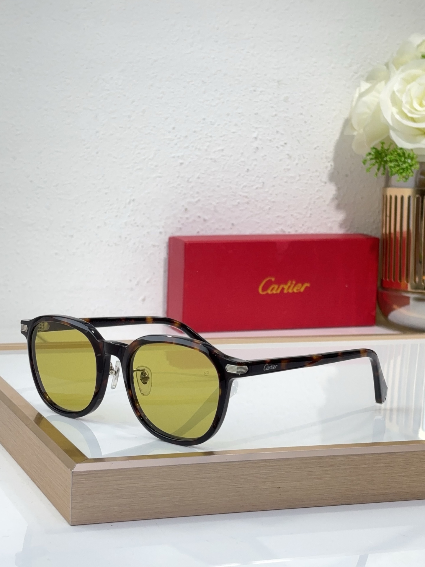 Cartier CT0036S Round - Shaped Acetate - Framed Sunglasses