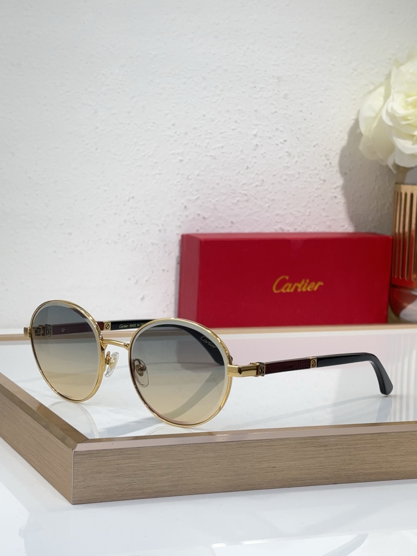 Cartier CT0620S Full - Rim Round Sunglasses