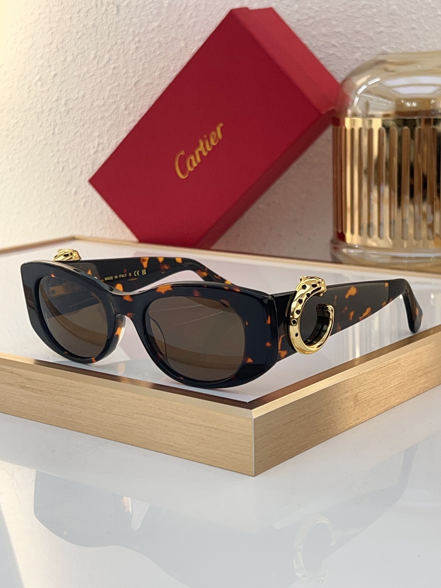 Cartier CT0603S Panthère - Accent Cat - Eye Sunglasses