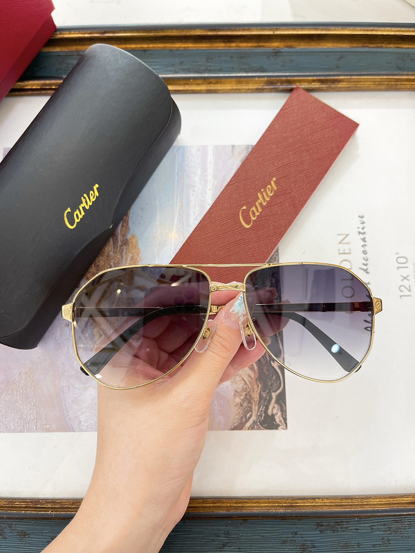 Cartier CT0461S Pilot Sunglasses with Gradient Lenses, Gold Frame