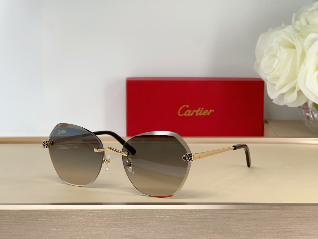 Cartier CT0455S Rimless Gradient Shield Sunglasses