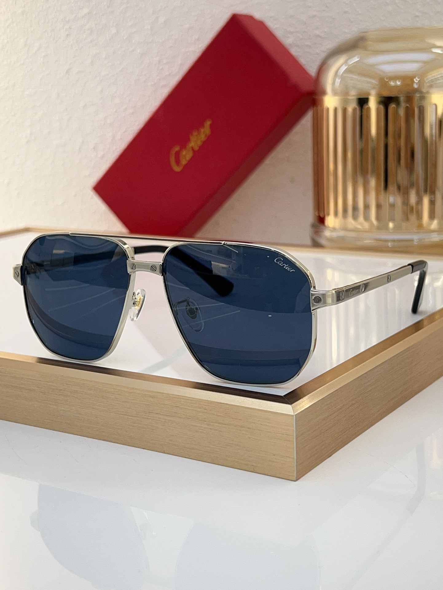 Cartier CT0424S Gold Aviator Sunglasses