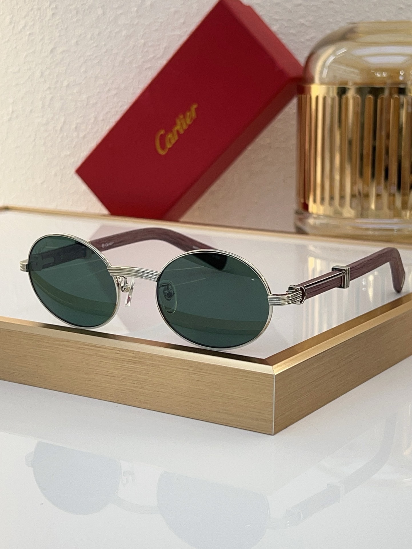 Cartier CT0274S Rectangular Rimless Sunglasses